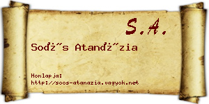 Soós Atanázia névjegykártya